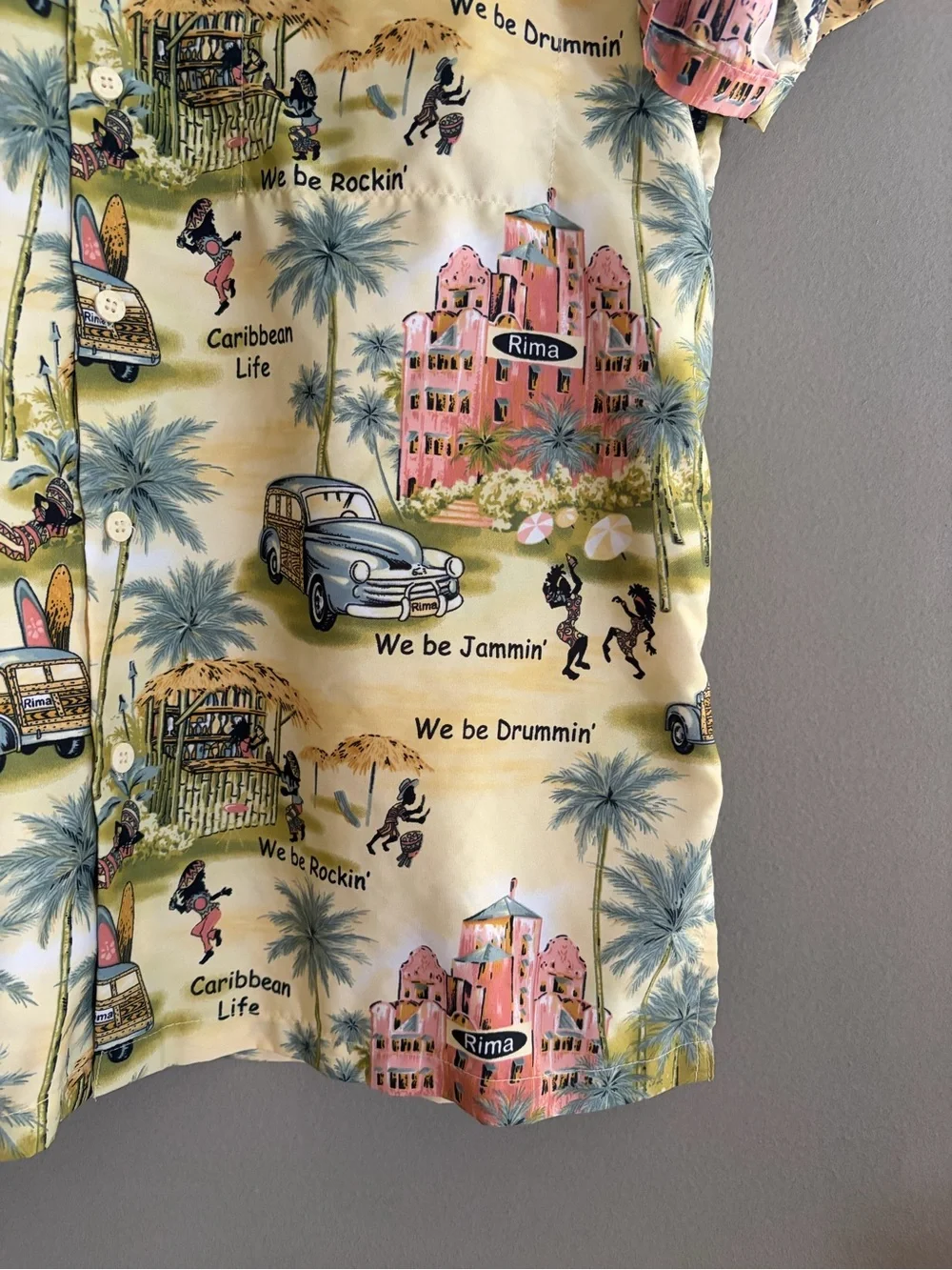Rima Caribbean Life Casual Button Down Shirt Short Sleeve Tropical Beach Resort - Picture 3 of 11